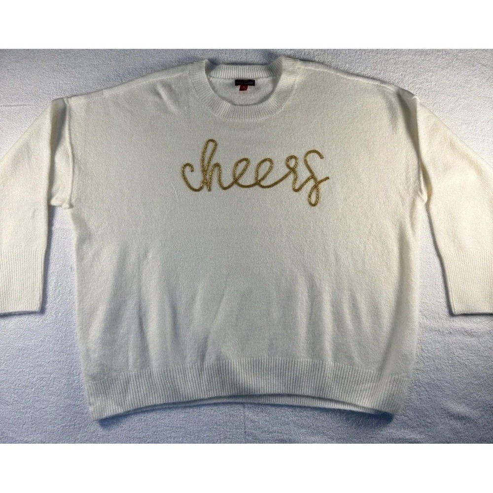 Vince Camuto Women's Holiday‎ Sweater Size L Cheers - Picture 2 of 6